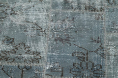 Kirk Yama Grey Patchwork Cotton Wool Handmade Area Rug 4'9'' x 4'9''