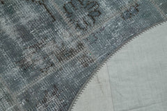 Kirk Yama Grey Patchwork Cotton Wool Handmade Area Rug 4'9'' x 4'9''