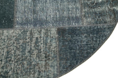 Handmade Area Rug - Grey Patchwork Cotton Wool Vintage Carpet 5'1'' x 5'1''