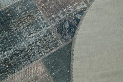 Handmade Area Rug - Grey Patchwork Cotton Wool Vintage Carpet 5'1'' x 5'1''