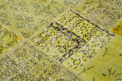 Kirk Yama Yellow Patchwork Cotton Wool Handmade Area Rug 4'11'' x 4'11''