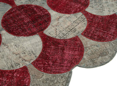 Kirk Yama Grey Patchwork Cotton Wool Handmade Area Rug 5'7'' x 8'8''