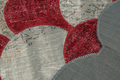 Kirk Yama Grey Patchwork Cotton Wool Handmade Area Rug 5'7'' x 8'8''