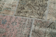 Handmade Area Rug - Kirk Yama Grey Patchwork Cotton Wool Carpet 5'1''x5'1''