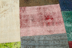 Kirk Yama Grey Patchwork Cotton Wool Handmade Area Rug 4'11'' x 4'11''