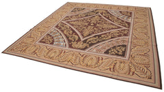 Aubusson Floral Pink Floral Cotton Wool Handmade Area Rug 11'11'' x 12'7''