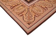 Aubusson Floral Pink Floral Cotton Wool Handmade Area Rug 11'11'' x 12'7''