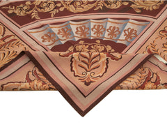 Aubusson Floral Pink Floral Cotton Wool Handmade Area Rug 11'11'' x 12'7''