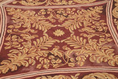 Aubusson Floral Pink Floral Cotton Wool Handmade Area Rug 8'9'' x 11'2''