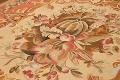 Aubusson Floral Pink Floral Cotton Wool Handmade Area Rug 10'0'' x 11'0''