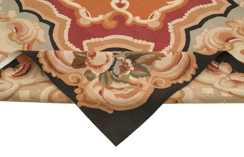 Aubusson Floral Beige Floral Cotton Wool Handmade Area Rug 9'6'' x 12'1''