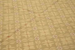 Aubusson Floral Brown Floral Cotton Wool Handmade Area Rug 9'11'' x 13'9''