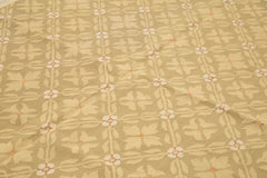 Aubusson Floral Brown Floral Cotton Wool Handmade Area Rug 8'6'' x 11'11''