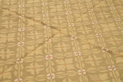 Aubusson Floral Brown Floral Cotton Wool Handmade Area Rug 8'7'' x 11'11''