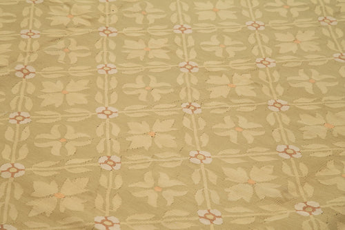 Aubusson Floral Brown Floral Cotton Wool Handmade Area Rug 9'8'' x 13'8''