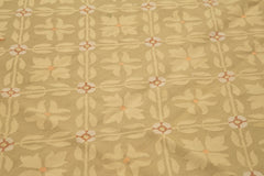 Aubusson Floral Brown Floral Cotton Wool Handmade Area Rug 9'5'' x 14'0''