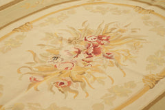 Aubusson Floral Beige Floral Cotton Wool Handmade Area Rug 8'11'' x 12'0''