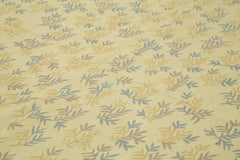 Aubusson Floral Green Floral Cotton Wool Handmade Area Rug 8'11'' x 12'0''