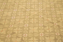 Aubusson Floral Brown Floral Cotton Wool Handmade Area Rug 8'8'' x 11'10''