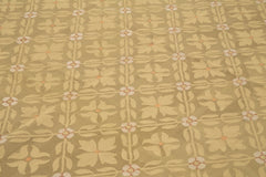 Aubusson Floral Brown Floral Cotton Wool Handmade Area Rug 8'9'' x 11'11''