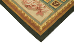 Aubusson Floral Beige Floral Cotton Wool Handmade Area Rug 9'2'' x 12'1''
