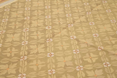 Aubusson Floral Brown Floral Cotton Wool Handmade Area Rug 8'8'' x 11'11''