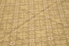 Aubusson Floral Brown Floral Cotton Wool Handmade Area Rug 8'7'' x 12'0''