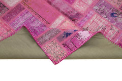 Kirk Yama Pink Patchwork Cotton Wool Handmade Area Rug 5'7'' x 7'10''