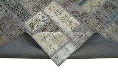 Kirk Yama Grey Patchwork Cotton Wool Handmade Area Rug 5'9'' x 7'10''