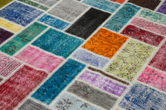 Kirk Yama Grey Patchwork Cotton Wool Handmade Area Rug 5'8'' x 7'10''