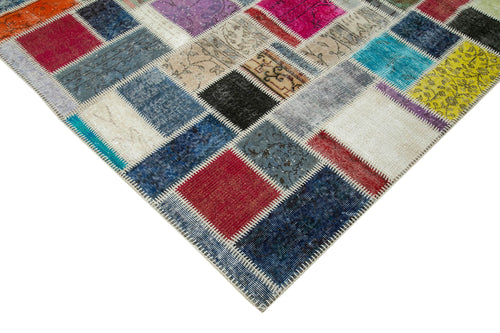 Kirk Yama Grey Patchwork Cotton Wool Handmade Area Rug 5'8'' x 8'0''