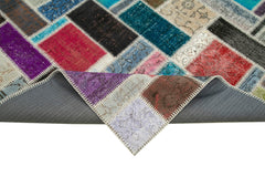 Kirk Yama Grey Patchwork Cotton Wool Handmade Area Rug 5'8'' x 7'9''
