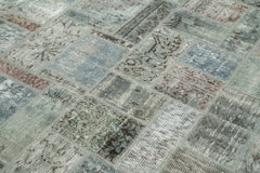 Kirk Yama Grey Patchwork Cotton Wool Handmade Area Rug 5'8'' x 7'9''