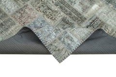 Kirk Yama Grey Patchwork Cotton Wool Handmade Area Rug 5'8'' x 7'9''