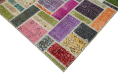 Kirk Yama Grey Patchwork Cotton Wool Handmade Area Rug 5'9'' x 8'4''