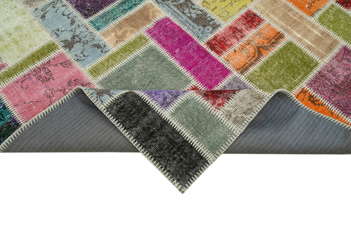 Kirk Yama Grey Patchwork Cotton Wool Handmade Area Rug 5'9'' x 8'4''