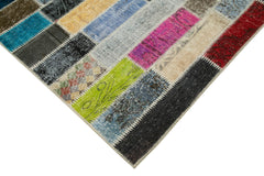Kirk Yama Grey Patchwork Cotton Wool Handmade Area Rug 6'0'' x 7'11''