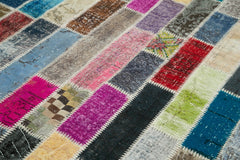 Kirk Yama Grey Patchwork Cotton Wool Handmade Area Rug 6'0'' x 7'11''