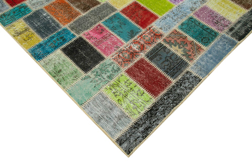 Kirk Yama Grey Patchwork Cotton Wool Handmade Area Rug 5'9'' x 7'11''