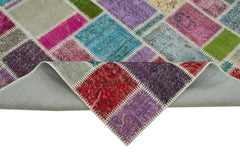 Kirk Yama Grey Patchwork Cotton Wool Handmade Area Rug 5'6'' x 8'3''