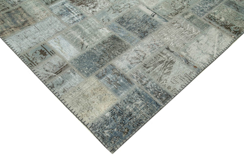 Kirk Yama Grey Patchwork Cotton Wool Handmade Area Rug 7'0'' x 9'10''