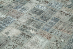 Kirk Yama Grey Patchwork Cotton Wool Handmade Area Rug 7'0'' x 9'10''