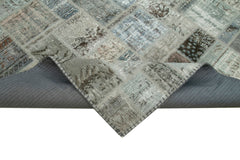 Kirk Yama Grey Patchwork Cotton Wool Handmade Area Rug 7'0'' x 9'10''