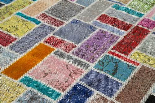 Kirk Yama Grey Patchwork Cotton Wool Handmade Area Rug 6'9'' x 9'9''