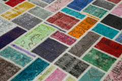 Handmade Area Rug – Grey Patchwork Cotton Wool Rug | Durable Vintage Carpet 6'10"x9'9"