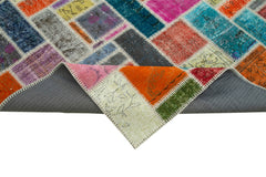Kirk Yama Grey Patchwork Cotton Wool Handmade Area Rug 6'9'' x 9'8''