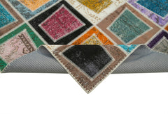 Kirk Yama Grey Patchwork Cotton Wool Handmade Area Rug 6'6'' x 9'1''