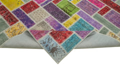 Kirk Yama Grey Patchwork Cotton Wool Handmade Area Rug 6'3'' x 9'5''