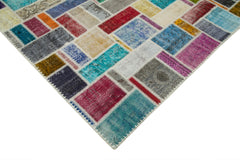 Handmade Area Rug – Kirk Yama Grey Patchwork Cotton Wool Carpet 6'10''x9'9''