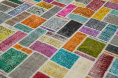 Handmade Area Rug – Kirk Yama Grey Patchwork Cotton Wool Carpet 6'10''x9'9''